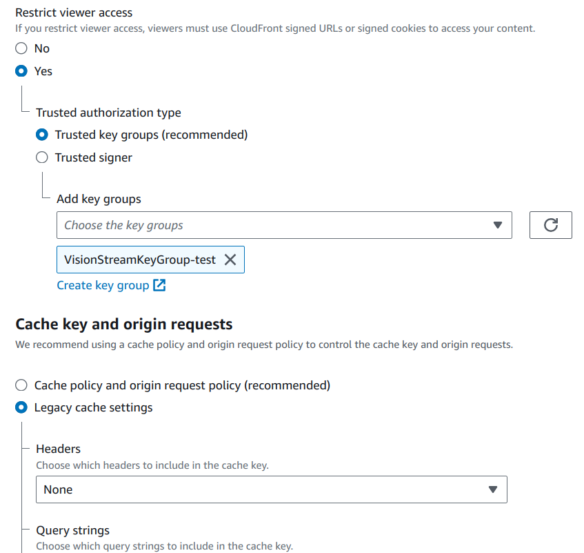 Assign trusted key group