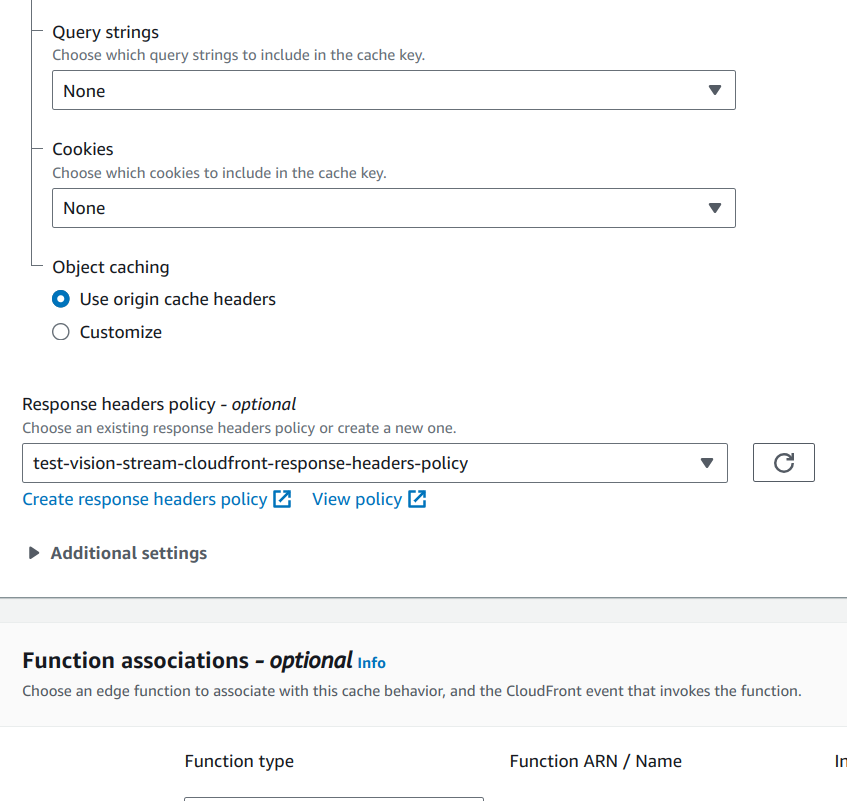 Assign response headers policy